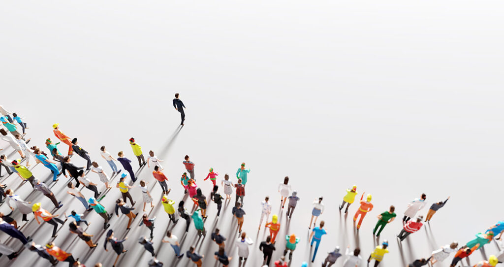 business leader leading group of people