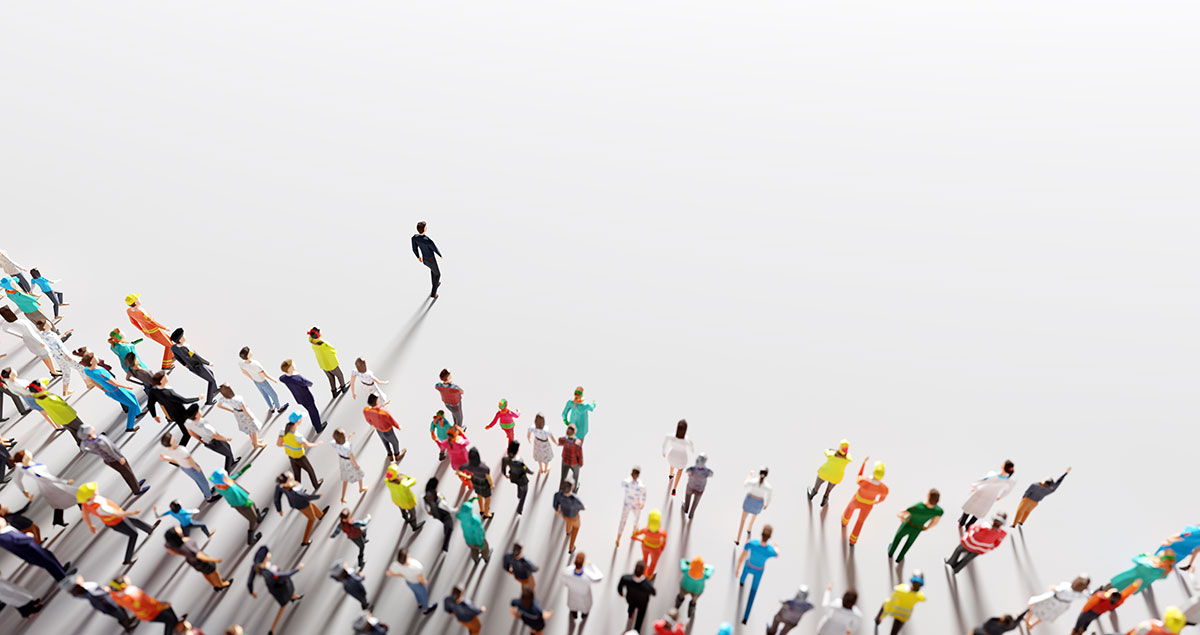 business leader leading group of people